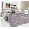 HomeLife Copriletto Matrimoniale Primaverile/Estivo Cotone 100g [260x280 cm] | Trapunta Matrimoniale | Trapuntino Fantasia Geometrica Rosa