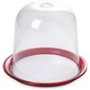 OMADA Design Porta Panettone, Pandoro, Dolci, Torte, Vassoio AntiGraffio da 25 cm (Interno), Campana Alta, Made in Italy, Linea Trendy, Rosso Rubino