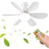 TuoyuanW Bambini Lampadario Con Ventilatore Da Soffitto Dimmerabile Acrilico Ventola Soffitto Con Luce Per Camera Da Letto Lame Colorate 3 Velocità Tri-Colour Staccabili Ventilatori Con Plafoniere Timer，Bianco
