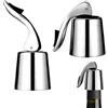 VIVIIHOO Tappi per Bottiglie Set Universale di 2-Tappo da Vino in Acciaio Inossidabile con Silicone per Spumante e Bottiglie di Vino-Mantiene Il Vino Fresco e frizzante-Perfetto per Amanti del