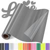 Sgooyir Vinile Termoadesivo per Tessuti, Vinile Adesivo per T-Shirt Grigio