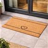 Carpido Zerbino in cocco design linee del cuore - clean run 40x60 cm - tappetino per porte interne - tappetino in cocco antibatterico - materiale naturale
