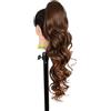 Ser Mulher Extension Coda Di Cavallo con coulisse | Facile da applicare | Look naturale 100% | Capelli Lisci, ricci ed ondulati da 90cm, 70 cm, 50cm (T-30 Castano scuro degradee, 70cm, Ondulati)