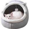 Flyhug Letto per gatti, cuccia per gatti al coperto, letto per gatti, caverna di gatto, cuccia per gatti semi-chiusa, cuccia per gatti con giocattolo sospeso e cuscino rimovibile lavabile imbottito