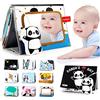 beiens Libri Tattile Sensoriali Stoffa Neonati, Giocattoli a Specchio per Bambini, Panda Giochi Montessori Neonato 0 3 6 12 Mesi, Tummy Time Libro sensoriale Bianco e Nero Passeggino Educativi Regali