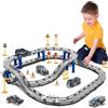 Generisch BASAMOU Pista Macchinine Elettrico Giocattolo Bambini 3 4 5 6 7 8 Anni, Trenino Elettrico Bambini Pista Cars, Pista da Corsa Elettriche, Giocattoli Educativo Bambini Regalo Natale(con 4 Auto Casuali)