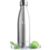 Vikastar Borraccia Termica, 0.5L senza BPA, Thermos per Bevande Calde, a Prova di Perdite, Borraccia Bambini, Acciaio Inox, Borraccia per Scuola, Sport, Palestra, Ciclismo, Acciaio Inossidabile