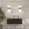 Loevschall Refine Specchio | Specchio da parete oro con cornice | 60 x 100 cm | Specchio decorativo per bagno, soggiorno, camera da letto e corridoio, specchio minimalista ed elegante in ottone
