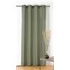 Linder - Tenda a righe - Occhielli color canna di fucile - verde oliva e nero - 145 x 260 cm - 71% poliestere 29% lino - Tessuto e tinto in Francia - Collezione Jeanne