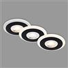 BRILONER - Set di 3 plafoniere da incasso LED, anello luminoso LED, LED piatto da incasso, faretto da incasso per bagno, faretto da incasso per bagno IP44, nero, 84x34 mm (DxH)