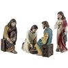 DRW Rappresentazione del lavatorio dei piedi di Gesù ai Suoi discipoli in Resina Dipinto a Mano 10 cm
