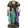 DRW Figura della Tripla Dea Celtica simbolo dei cicli della Vita, della Luna e della Natura in Resina Dipinto a Mano cm 20