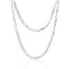 Aka Gioielli® - Collana Donna Uomo in Argento Sterling 925 Rodiato - Catena 5 mm Maglia Grumetta Piatta Diamantata - lunga 60 cm