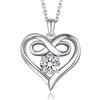 MomentWish Infinity Segno Collana Cuore, 1 Carato Moissanite Collana Signore Argento 925 Con Ciondolo Amore Regali Per Le Donne Mamma (Pietra Rotonda)