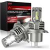 AUXIRACER Lampadina Auto H4 Led, 120w, 30000lm, 6500k Bianco 12v Lampadina Auto Led, Kit di Conversione Abbagliante/Anabbagliante per Auto, 2 Set