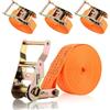 GEARMONSTER 4 cinghie di tensione da 4 m con cricchetto e gancio, 2 pezzi, cinghie a cricchetto, cinghie di ancoraggio da 35 mm, resistenti alle intemperie e robuste