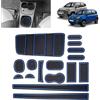 BSTW Compatibile con Fiat Panda Cross Hybrid 4x2 2021-2024 2025 Tappetini Antiscivolo per Fiat Panda Tappetini in Gomma per Console Centrale, Porta Bicchieri, Scanalatura Porta (Blu)