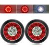 Biqing Rotondo Luci Posteriori per Rimorchio LED 24V, 4 Fanali LED Rimorchio 16LED Fanale Posteriore Freno Segnale di Girata Riflettore Luce per Camion,2pcs (Nero&Rosso&Bianco)