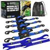 Rhino USA Cinghie a Cricchetto Retrattili (4 Pezzi) 2,5cm x 3m - 540kg