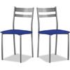 ASTIMESA SCRFAZ Due sedie da cucina, metallo, blu, altezza della seduta 45 cm