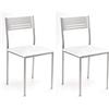 ASTIMESA SCSIBL Sedia da Cucina, Alluminio Struttura in Metallo Ecopelle Bianca, Altura de asiento 45 CMS