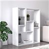 Dmora Modulo componibile formato da due pezzi per creare mobile da soggiorno porta TV - libreria -tavolino, cm 130 x 25 x 50, colore bianco