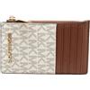 Michael Kors Jet Set Travel Top Zip Card Case Portafoglio portamonete Vaniglia, Marrone, Jet Set da viaggio