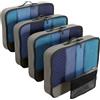 OW-Travel Organizer Valigia Salvaspazio Set da 5 Grigio (Large) Organizer da Viaggio per Valigia e Zaino. Packing Cubes. Cubi Organizzatori, Divisori per Valigie. Borse Portaoggetti per Valigie