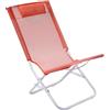 SUNNY STAR, Spiaggina Tolosa, Sdraio sedia pieghevole, giardino mare, 53x49x73, Arancione, Verde, ARANCIO