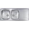Generic Lavello cucina Monica acciaio inox 116 x 50 cm 2 vasche stampate e gocciolatoio Made in Italy