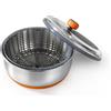 BRA Efficient Centrifuga per Insalata, Acciaio Inox 18/10 con Base in Silicone Antiscivolo, Capacità 4 Litri, Adatta come Ciotola per Servire