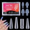 JOYOLA 144Pcs Unghie Finte Nail System Dual Nail Form, 4 Stili Acrilico Tips Unghie Sono 96 Con 48 Film per Unghie Manicure, Extension per Unghie con Scala Graduata per Unghie Strumenti