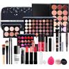 WishesMar Set Trucchi Make Up Completo Donna Cosmetico Kit Viaggio per Occhi, Viso e Labbra - Sorpresa Regalo Trousse di Trucchi con Ombretto Eyeliner Mascara Correttore Rossetto Lucidalabbra