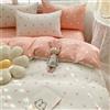 Freyamy Copripiumino 200 x 200 Amour Rose Parure da letto matrimoniale in microfibra con cerniera reversibile set copripiumino cuore con 2 federe 65 x 65 cm per bambine