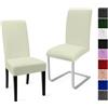 Eozakavod Coprisedie con Schienale 2PCS, Universale Fodere Coprisedie Moderno Coperture per Sedie Coprisedia Elasticizzato Lavabile Estraibile Copertura della Sedia Coprisedia per Hotel (Bianco Avorio, 2PCS)-C