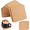 LuminaryLair 20 Pcs Sottobicchiere in Sughero Naturale,Fogli Supporto Tappetini Sughero