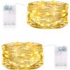 CandLuc Stringa Luci Led a Batteria, 5M 50 LEDs Lucine LED Decorative a Batteria con Timer, Lucciole a Batteria Impermeabili per Natalizie, Matrimonio, Giardino, DIY, Feste