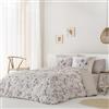 COTTON ARTean Copripiumino Arina cotone raso 200 fili reversibile copripiumino per letto da 180 (260 x 260 cm) + 2 federe per cuscino (45 x 110 cm) colore beige