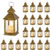 NUPTIO LED Candela Lanterne Mini: Vintage Oro Decorazioni di Halloween | 20 Pezzi Lanterna con LED Candele Tealight Appeso con Marocchino Ornamenti Di Natale Tabella Soggiorno Interno Ramadan
