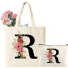 Tarklanda Regalo Donna Iniziali Borsa in Tela, Tote Borsa per Spesa con Iniziale, Shopping Tote con Lettere, Personalizzata Regali per Mamma, Amica, Damigelle d'onore, Compleanno, Vacanza, Matrimonio (R)