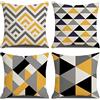 Hpocipo Set di 4 Federe Cuscini Divano Poliestere Biancheria Gettare Decorativo Caso Auto Home Decor 45 x 45 cm (cmgeometria gialla)