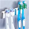 GGQ Portaspazzolino elettrico supporto per spazzolino da denti senza foratura, supporto per testine di ricambio in antiruggine, supporto per spazzolino da denti montaggio a parete (Argento, Medio)