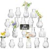 Hewory Mini Vaso Vetro per Matrimonio: 20 Vintage Vaso Fiori 6.6cm (H) X 5.2cm (W) Vetro Barattoli Vetro per Centrotavola - Vaso Decorativo da Interno Vaso Vetro per Centro Tavola Bomboniere