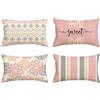 Artoid Mode Dalie Federe Confezione da 4, Rettangolo per Cuscino, Divano, Sedia, Camera da Letto 30 x 50 cm Rosa
