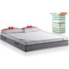 EVERGREENWEB MATERASSI & BEDS EVERGREENWEB - Materasso Matrimoniale 160x195 in Memory Foam con Topper Alto 25 cm DISPOSITIVO MEDICO‍+ 2 Cuscini Memory, Rivestimento Bianco Effetto MASSAGIANTE Tessuto Antiacaro per Reti o Letti