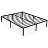 LIFEZEAL Letto Struttura Matrimoniale, 160x200 cm, 15 Doghe in Metallo e 9 Gambe, Max 300kg, Contenitore Sotto Letto, Rete, Base, Telaio, Supporto, Piattaforma, Moderno, Semplice, Nero