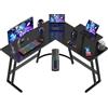 Devoko 120 x 120 cm Scrivania Gaming Angolare, Scrivania Angolare con Supporto per Monitor per Lo Studio, Il Gioco E Il Lavoro, Scrivania Gaming Ergonomica(Carbonio Nero)