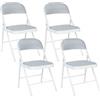 Beliani Set 4 Sedie da Ufficio Pieghevoli in Metallo Grigio Chiaro da Sala Conferenze