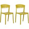 Totò Piccinni Sedia DELTA in Polipropilene in fibra di Vetro Moderne Design Impilabile (Giallo Senape, 2)
