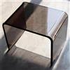 Vnook Tavolino in acrilico trasparente, tavolino trasparente a forma di U con bordi arrotondati, tavolino moderno ed elegante, comodino e sgabello, mobili for camera da letto o soggiorno(Black)